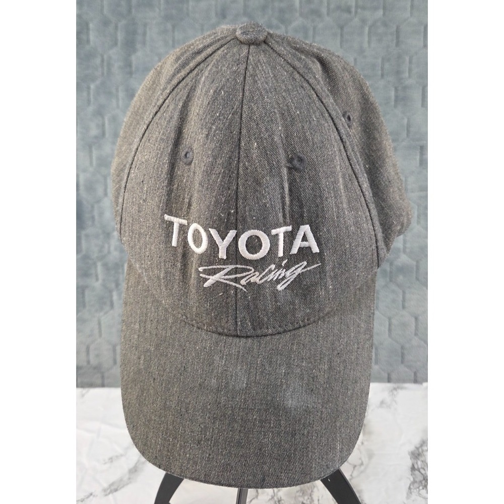 Genuine OEM Toyota Racing Cap Hat Strap Back Adjustable White on Gray